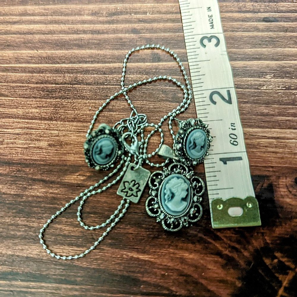 Victorian style Gray blue cameo set